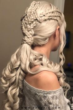 Ancient Hairstyles, Daenerys Targaryen Hair, Daenerys Hair, Targaryen Hair, Fic Ideas, Khaleesi Hair, Updo Ideas, Viking Hair