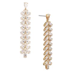 PRICES MAY VARY. Elegant Design: The RSVP Leaf Linear Earrings by NADRI feature a stunning leaf-like silhouette of Cubic Zirconia stones that rivals real diamonds, offering an elegant look suitable for various events. Premium Material: Our 18K Plated Gold Wedding Earrings will have you sparkling from ear to ear with the highest quality Cubic Zirconia stones that rival real diamonds. Versatile Style: These earrings strike a balance between boldness and subtlety, making them suitable for bridal wear, prom earrings, formal earrings for women evening wear, or dinner date glamour. Bridal Elegance: The NADRI Cubic Zirconia wedding earrings for brides add a touch of sophistication to bridal attire, complementing the ensemble with their timeless charm and sparkle. Thoughtful Gift: Whether for a br Gold Sparkly Earrings, Gold Wedding Earrings, Linear Earrings, Earrings For Bride, Jewelry Prom, Formal Earrings, Gold Evening Dresses, Gold Earrings Wedding, Bridal Elegance