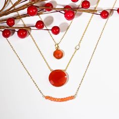 Elevate your style with our Natural Carnelian Faceted Large Round Stone Necklace. Its modern and elegant design features a symmetrical placement of clear CZ stones, adding a touch of sophistication to this radiant piece. Embrace the timeless beauty of Carnelian and CZ, perfect for any occasion. Carnelian, CZ Stone Stone Size 20mm Sterling Silver Plated 18K Gold Length 18" + 2" extension Lobster Clasp Orange Carnelian, 18k Gold Necklace, Cz Necklace, Cz Stone, Stone Necklace, Timeless Beauty, Lobster Clasp, Elegant Design, Design Features