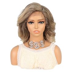 Item Function: 1. Good Quality: Blonde Brown Medium Long Natural Curly wigs for women with stylish design and outstanding looking. Made of heat resistant synthetic fiber, soft touch and natural looking, just like your own real hair. Wigs for women with very stylish designs and pretty looking, make you more beautiful and confident, you will get tons of compliments with this cute wig. The comfortable wig cap with 2 adjustable straps and 2-3 combs to fix, you can adjust its size to fit your head. P Natural Curly Wig, Cute Wig, Real Hair Wigs, Halloween Costume Shop, Curly Lace Front Wigs, Brown Wig, Real Hair, Wig Making, Wigs For Women