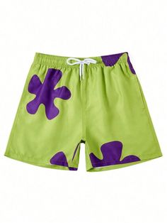 Plus Size Men's Floral Print Draw-String Waist Beach Shorts Graphic Pool Shorts For Vacation Green    Fabric   Non-Stretch  Men Plus Size Clothing, size features are:Bust: ,Length: ,Sleeve Length: Beach Shorts Men, Plus Size Beach, Bow Shorts, Streetwear Shorts, Men's Swimwear, Men Plus Size, Boho Green, Beach Pants, Shorts Men