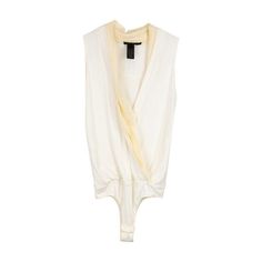 Donna Karan Bodysuit - Women's 4 - Fashionably Yours White Stretch Bodysuit For Work, White Summer Workwear Bodysuit, White Workwear Bodysuit, White Fitted Bodysuit For Daywear, White Fitted Bodysuit For Workwear, Chic Cream Sleeveless Bodysuit, Chic Sleeveless Cream Bodysuit, Chic Cream Bodysuit For Spring, Style Bodysuit