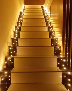 lighted steps leading up to the ceiling