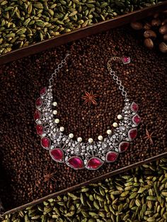 Amrapali Jewels on Behance Antique Silver Jewelry Indian, Amrapali Jewellery, Amrapali Jewels, Ruby And Diamond Necklace, Antique Silver Necklace, Bridal Jewelery, Antique Jewelry Indian, Indian Jewelry Sets, Silver Jewelry Earrings