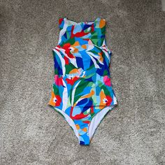 Colorful Fun Swim One Piece Bathing Suit Color: Multicolor Size: Small Nwot Sizing Reference For Small Bust 31-34 Inch Waist 23-27 Inch Hips 33-36 Inch ***This Is For The Size Small. Please See My Page For This Same Listing In Size Medium** Fitted Rainbow Print Swimwear, Colorful Sleeveless Swimwear For Spring, Fitted Multicolor Color Block Swimwear, Casual Fitted Multicolor Swimwear, Blue Swimwear With Vibrant Print For Spring, Spring Blue Swimwear With Vibrant Print, Vibrant Fitted Blue Swimwear, One Piece Bathing Suit, Small Bust