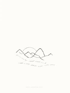 a black and white drawing of mountains