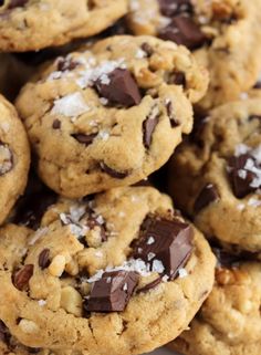 chocolate chip cookies on a white plate