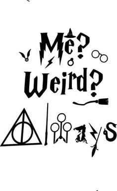 some harry potter symbols are in black and white