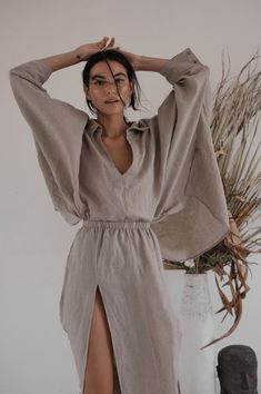 Sukienki Maksi, Linen Blouse, Organic Linens, Linen Dresses, Linen Clothes, Diy Clothes, Sustainable Fashion, Size Guide