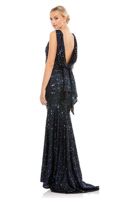 Sleeveless cowl back sequin fitted long formal dress with high neckline. Gala Fundraiser, Fundraiser Event, Sequined Gown, Mnm Couture, Jasz Couture, Sheath Gown, Sequin Formal Dress, Trumpet Gown, Mac Duggal Dresses