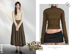 The Sims Resource - HALF TURTLENECK TOP Turtleneck Cc Sims 4, Sims 4 Academia Clothes, Sims 4 Cc Vest Accessory, Ts4 Turtleneck, Sims 4 Cc Teacher Clothes, Sims Turtleneck, Sims 4 Cc Turtleneck, Sims 4 Long Skirt Cc, Sims 4 Cc Clothes The Sims Resource