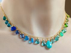 The Gem of the Seas Necklace - Green and Aqua Blue Gemstone Drop Necklace, Statement Semi Precious Stone Necklace #Valltasy #SterlingSilver #DropNecklace #ColorfulDropNecklace #WireWrapped #PreciousStone #OmbreNecklace #GemstoneNecklace #GoldFilledNecklace #SterlingSilverNecklace #ApatiteNecklace #MultiStone #RainbowNecklace #GoldFilled #AquaBlueNecklace #ChokerColorfulNecklace #AmazoniteNecklace #BlueOmbreNecklace Id: 31518 Blue Gemstone Necklace, Gold Drop Necklace, Multi Gemstone Necklace, Apatite Necklace, Sea Necklace, Amazonite Necklace, Detailed Necklace, Rainbow Jewelry, Topaz Necklace