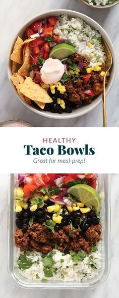 healthy taco bowls are the perfect way to get dinner on the table in less than 30 minutes