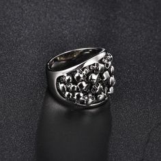 Nothing represents a biker style better than the famous skull ring. Regal, stunning, and utterly beautiful in appearance, this Stainless Steel Bikers Skeleton Ring is an exquisite piece of jewelry that maintains its style by fusing skulls and gothic themes with opulent luxury and grand design. Stainless Steel Bikers Skeleton Ring Features: 100% Brand New and High Quality The size is USA Standard Size Size Available: 8/9/10/11/12/13 Made of High- Quality Stainless Steel Packing: Gift Bag Shape / Skull Rings For Men, Skeleton Ring, Skull Rings, Party Models, Biker Jewelry, Gold Skull, Biker Rings, Skull Carving, Never Fade