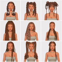 many different types of braids are shown in the image, and there is no image to describe