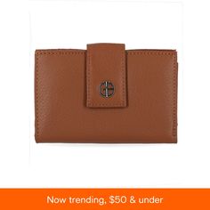 in stock Brown Rfid Blocking Coin Purse, Brown Bifold Wallet With Magnetic Closure, Brown Leather Wallet With Magnetic Closure, Brown Leather Wallets With Magnetic Closure, Classic Brown Trifold Wallet With Snap Closure, Brown Coin Purse With Snap Closure, Cognac Leather Wallet, Formal Brown Wallet With Snap Closure, Formal Brown Wallets With Snap Closure