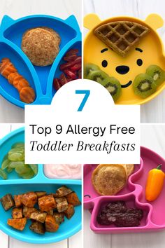 Gluten free, allergy friendly, top 9 allergy free toddler breakfasts by The Allergy Chef. Egg Free Recipes For Toddlers, Top 9 Allergy Free Recipes, Egg Free Breakfast For Toddlers, Egg Free Toddler Meals, Allergy Friendly Blw, Egg Allergy Breakfast Ideas, Breakfast Ideas Gluten Free, Egg Allergy Recipes, Egg Allergy Recipes Kids