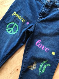 Embellished Denim Capris Women's Size 10 Upcycled - Etsy Hippie Styles, Upcycled Jeans, Bleached Denim, Denim Capris, Upcycle Jeans, Embellished Denim, Summer Jeans, Upcycled Clothing, Hippie Festival