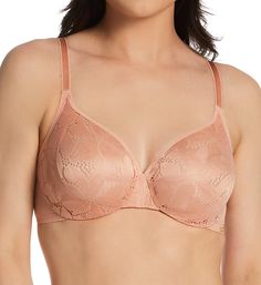 This flattering underwire bra has sheer floral lace molded cups with side support slings. Fully adjustable straps have satin finish for a shiny appearance. Seamless, molded, underwire cups are unlined (unpadded). Stretchy molded cups provide a custom fit for each breast for a more even look. See-through, sexy floral lace cups have picot elastic edge sewn along the top. Inner side support sling is 2-ply mesh for extra lift and support. V-neckline shows off your cleavage. Triangle center panel. Ba Gossard Bras, Cafe Creme, Sheer Bra, Short Torso, Plunge Bra, Metallic Logo, Underwire Bra, Satin Finish, Custom Fit