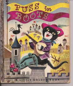 an illustrated book with a cat playing the guitar