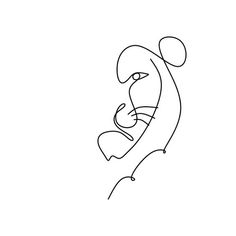 a continuous line drawing of a person holding a cat