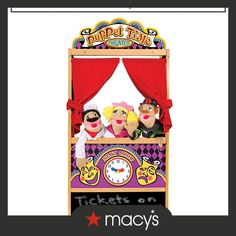 the puppet time theater has three puppets in it