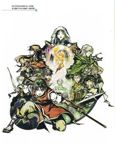 an image of some anime characters on the cover of a magazine or brochure