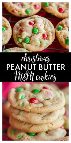 easy peanut butter m & m cookies are the perfect treat for any holiday cookie party