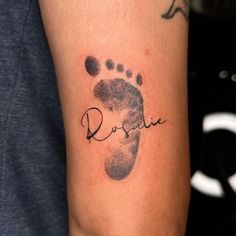 Baby Footprint Tattoo Baby Hand Tattoo, Baby Tattoo For Dads, Matching Tattoos For Siblings, Really Bad Tattoos, Secret Tattoo