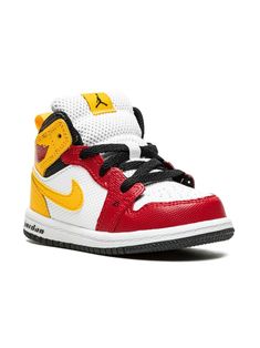 white/yellow/red/black leather signature Air Jordan Wings logo signature Swoosh logo detail contrasting panel detail round toe front lace-up fastening logo patch at the tongue pull-tab at the heel branded insole rubber sole These styles are supplied by a premium sneaker marketplace. Stocking only the most sought-after footwear, they source and curate some of the most hard to find sneakers from around the world. White High-top Custom Sneakers With Elastic Laces, White Mid-top High-top Sneakers With Elastic Laces, White High-top Sneakers With Logo-print Tongue, High-top White Basketball Shoes With Elastic Laces, White High-top Basketball Shoes With Elastic Laces, Red High-top Sneakers With Logo-print Tongue, Yellow Low-top Sneakers With Elastic Laces, Red Custom Sneakers With Logo-print Tongue, White Basketball Shoes With Elastic Laces