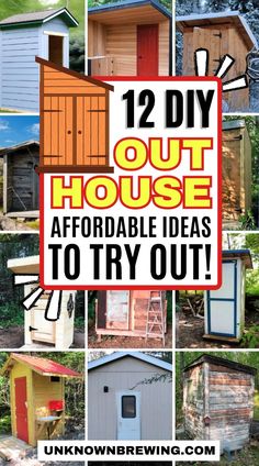 several different pictures with the words 12 diy out house afforable ideas to try out