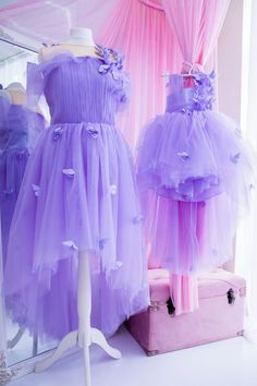 Lilac Dresses, Matching Dresses, Mommy And Me, Birthday Party Gown, Birthday Girl Dress, Dress With Butterflies, Butterfly Birthday Dress, Mother Daughter, Butterfly Style Dress, Wedding Guest Dress, Set Dresses, Lavender Tulle Dress, Hi Lo Length Dress, Tutu Matching Dress, Dresses For Photoshoot Matching dresses with butterflies for mommy and daughter have very original fashionable design... is so gorgeous that we do not have enough words to express how is it! This stylish dresses is perfect f Purple Ball Gown Princess Dress For Wedding, Purple Dresses For Wedding And Prom Season, Summer Wedding Ball Gown Dresses, Floor-length Princess Dress For Spring Wedding, Purple Wedding Ball Gown For Spring, Purple Princess Dress For Prom Season, Purple Tulle Dress For Wedding, Princess Style Fairy Dress Ball Gown For Wedding, Princess Fairy Ball Gown For Wedding