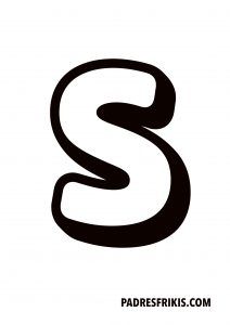 the letter s is made up of black lines and has a rounded shape with an irregular edge