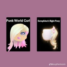 two different images of the same woman's face and hair, one with pink world curl