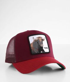 Goorin Brothers Toro Trucker Hat - Red , Men's Red Embroidered bull patch snapback hat One size fits most. 57% Polyester 43% Cotton. Apparel & Accessories > Clothing Accessories > Hats Mens Trucker Hat, Hats And Caps, Goorin Bros, Man Hat, Hat For Men, Men's Hats, Hat For Man, Accessories Clothing, Snapback Cap