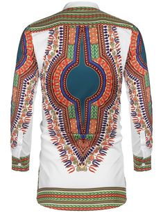 Green Stretch Long Sleeve Shirt, White Printed Long Sleeve Shirt, Casual White Dress Shirt For Fall, Green Long Sleeve Dress Shirt For Summer, Long Sleeve Stretch Shirt With Graphic Print, Stretch Long Sleeve Shirt With Graphic Print, Gangster Style, Dashiki Shirt, Jeans And Flats