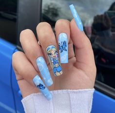 Bubbles Nails, Coffin Nails Designs Summer, Ombre Coffin, Bubble Nails, Girls Nail Designs, Nails Shape, Medium Coffin, Nails Ombre