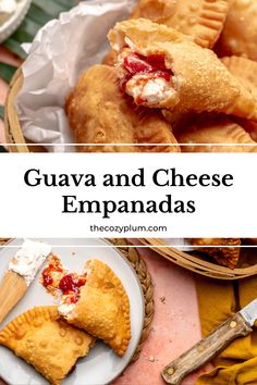 guava and cheese empanadas with text overlay