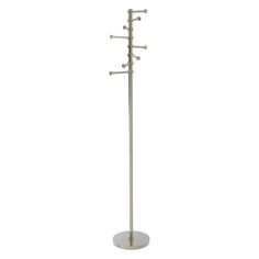 a white coat rack with four hooks on it