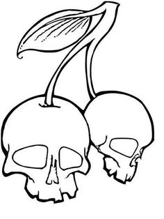 two skulls with flowers on their heads and one has a flower in it's mouth