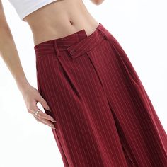 Color: Red, Size: M Y2k Outfits Summer, Summer Outfits Y2k, Casual Summer Pants, Baggy Trousers, Pants Summer, Korean Fashion Women, Old Money Style, Long Trousers, Y2k Outfits