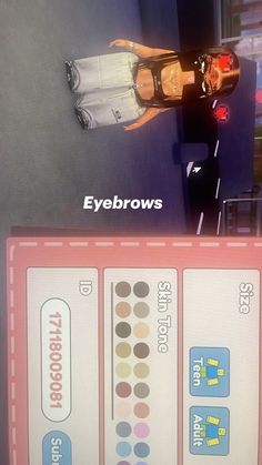 an image of a computer screen with the words eyebrows and two images of people