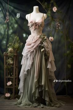 Aesthetic Prom Dress, Nature Dress, Prom Dress Inspiration, Nature Aesthetic