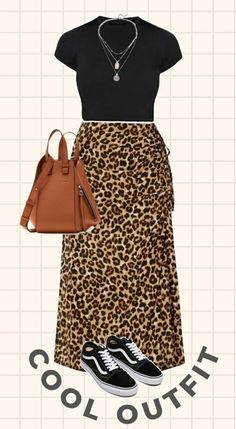 Long Leopard Skirt Outfit, Animal Print Skirt Outfit, Leopard Skirt Outfit, Printed Skirt Outfit, Leopard Print Outfits, Classic Style Outfits, Leopard Print Skirt, Leopard Skirt, Fashion Victim