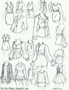 sketches of dresses and jackets for women