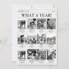 an old newspaper with pictures of people on it and the words what a year written in black