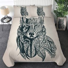 Wolf Bed Outfit Bed Outfit, 3d Bedding, Quilt Comforter, Cotton Bedsheets, Personalized Bedding, Quality Bedding, Comforter Set, Cotton Bedding, Quilt Piecing