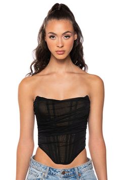 NEVER CONTROVERSIAL STRUCTURED MESH CORSET TOP Net Corset, Black Corset Top, Mesh Corset, People Pleaser, Black Drapes, Mesh Overlay, Black Corset, Black Back, Back To Black