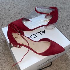 Nwt.. Cute Red With Pearl Heel Dress Shoe. Casual Dress Shoes, Dress Shoe, Aldo Shoes, Dress And Heels, Shoes Women Heels, Casual Dress, Dress Shoes, Shoes Heels, Women Shoes