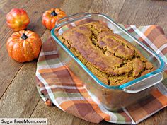 a loaf of pumpkin bread sitting on top of a table